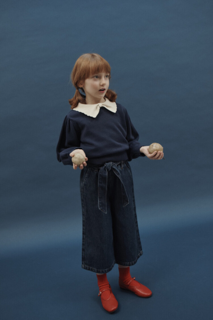 Emile et ida Pantalon Jean Large Ceinture - Denim