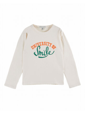 Emile et ida T-Shirt Motif Place Smile - Creme