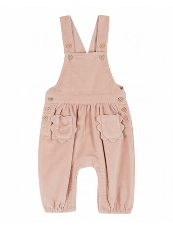 Emile et ida Salopette BB Velours - Peony