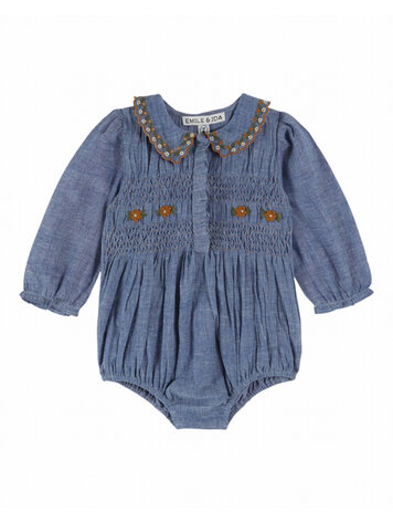 Emile et ida Combibloomer Smocke - Chambray