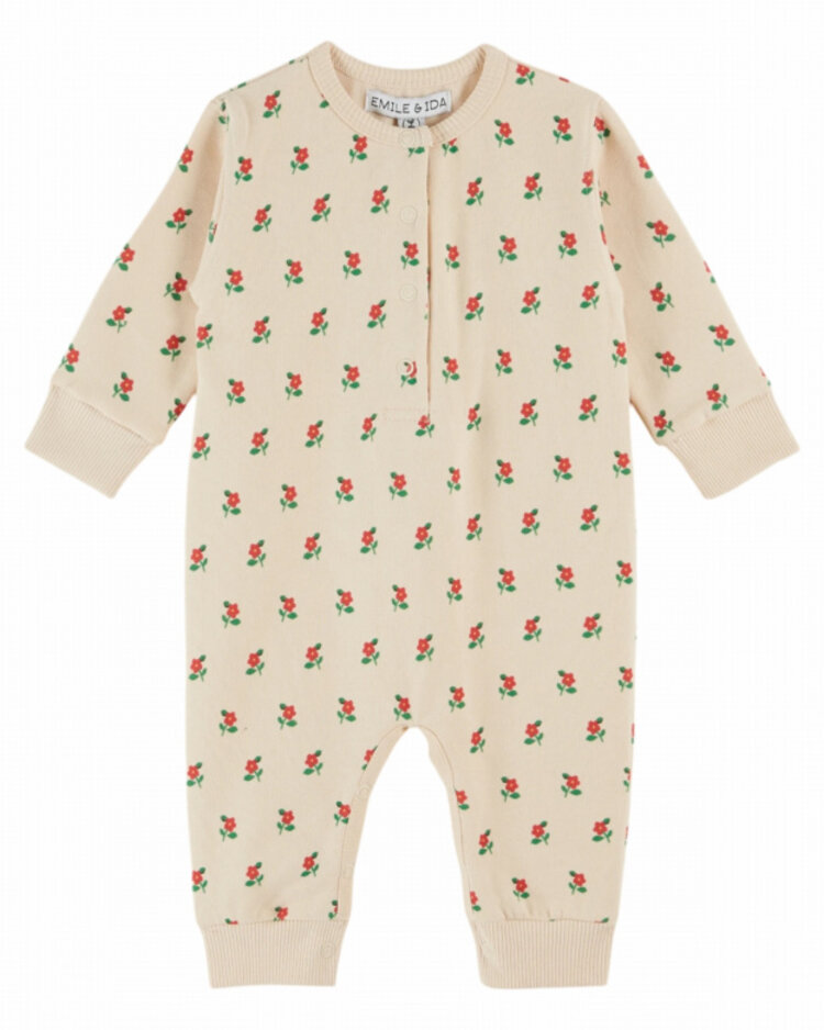 Emile et ida Combinaison Molleton Imprime - Poppy Brioche