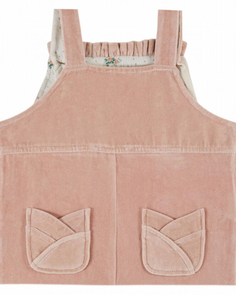 Emile et ida Salopette Velours - Peony