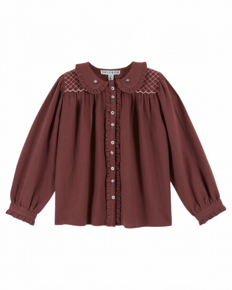 Emile et ida Blouse Smockee - Violine
