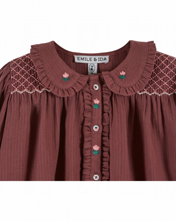 Emile et ida Blouse Smockee - Violine