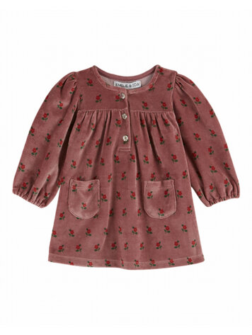 Emile et ida Robe Velours BB - Poppy Violine