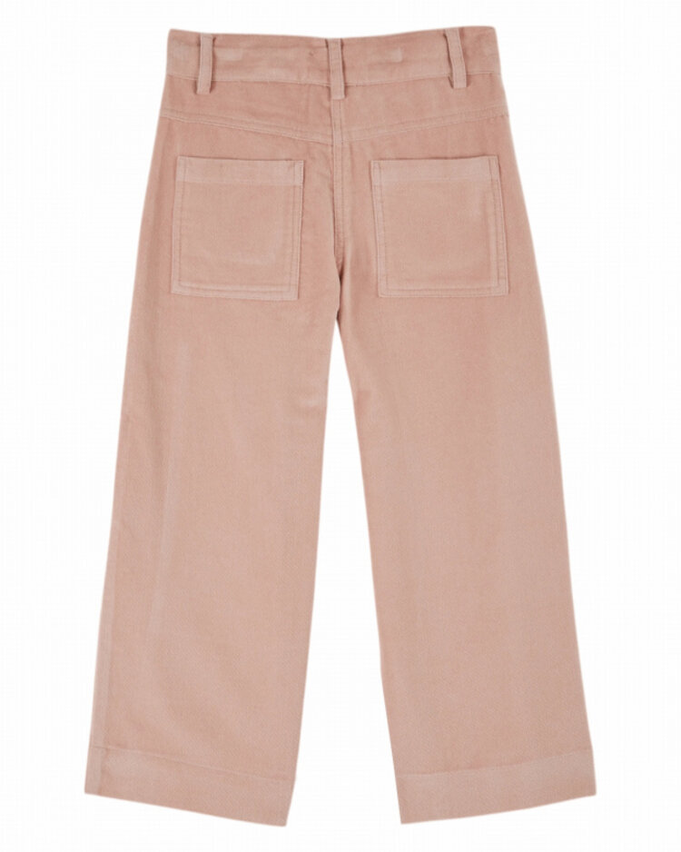 Emile et ida Pantalon Velours Brode - Peony