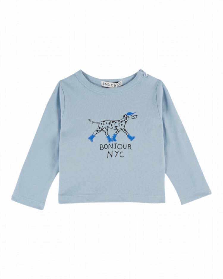 Emile et ida T-shirt Motif Place Chien - Ciel