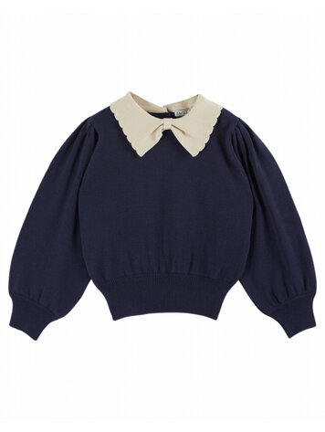 Emile et ida Pullover Col Pierrot - Marine