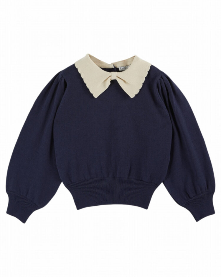 Emile et ida Pullover Col Pierrot - Marine