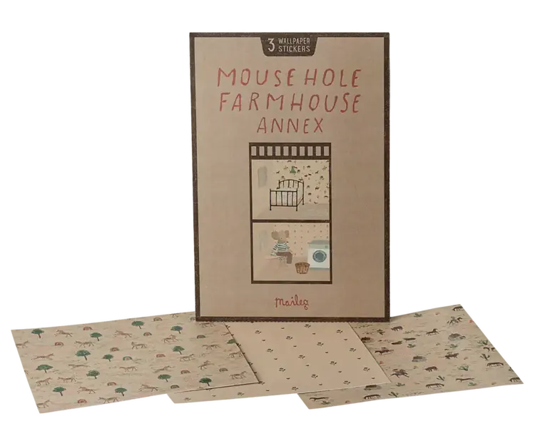 Maileg Wallpaper, Mouse Hole Farmhouse - Annex