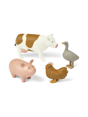 Liewood Hallie Farm Animal 4-Pack - Golden Caramel Multi Mix