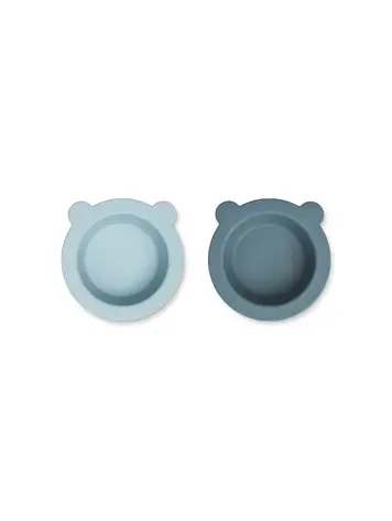 Liewood Peony Zuignapkommen 2-Pack - Sea Blue/Whale Blue