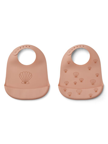 Liewood Tilda Bib 2-pack - Shell / Pale tuscany