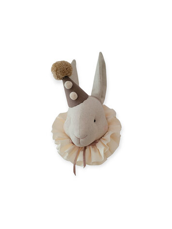 Love me Decoration Dierenhoofd Konijn Circus - Bruine Hoed