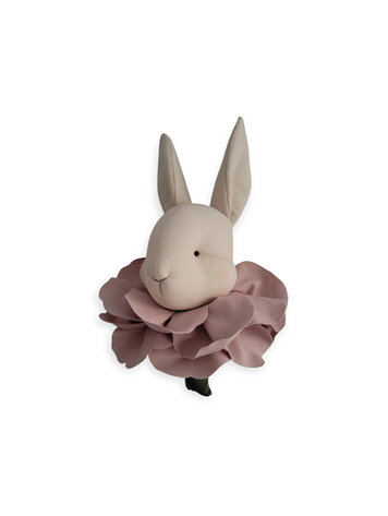 Love me Decoration Dierenhoofd Konijn - Light Beige Powder Flower