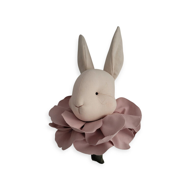Love me Decoration Rabbit Linen - Light Beige Powder Flower
