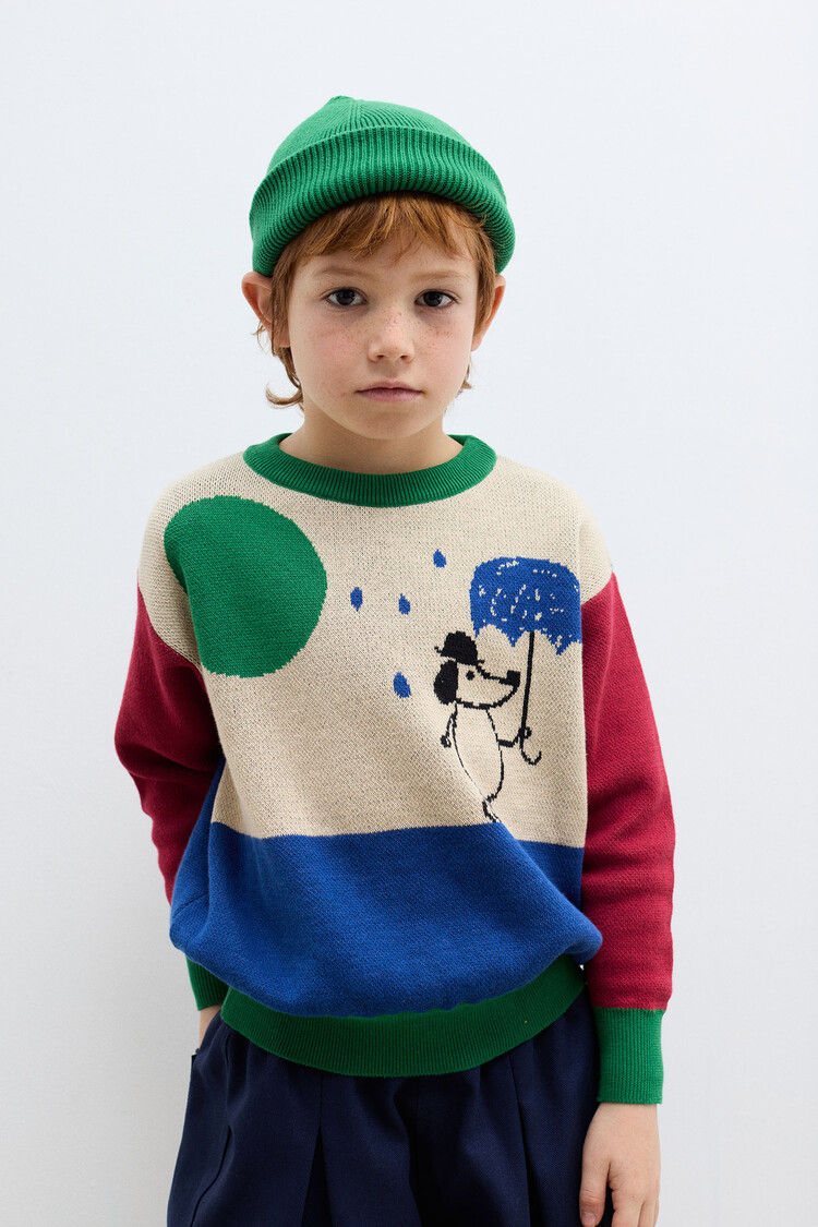 Weekend House Kids Rainy Dog Jumper - Sand