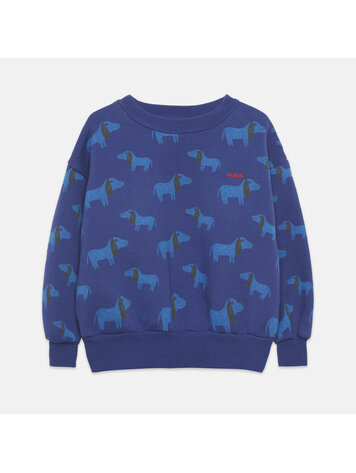 Weekend House Kids Blue Dog All Over Sweatshirt - Blue