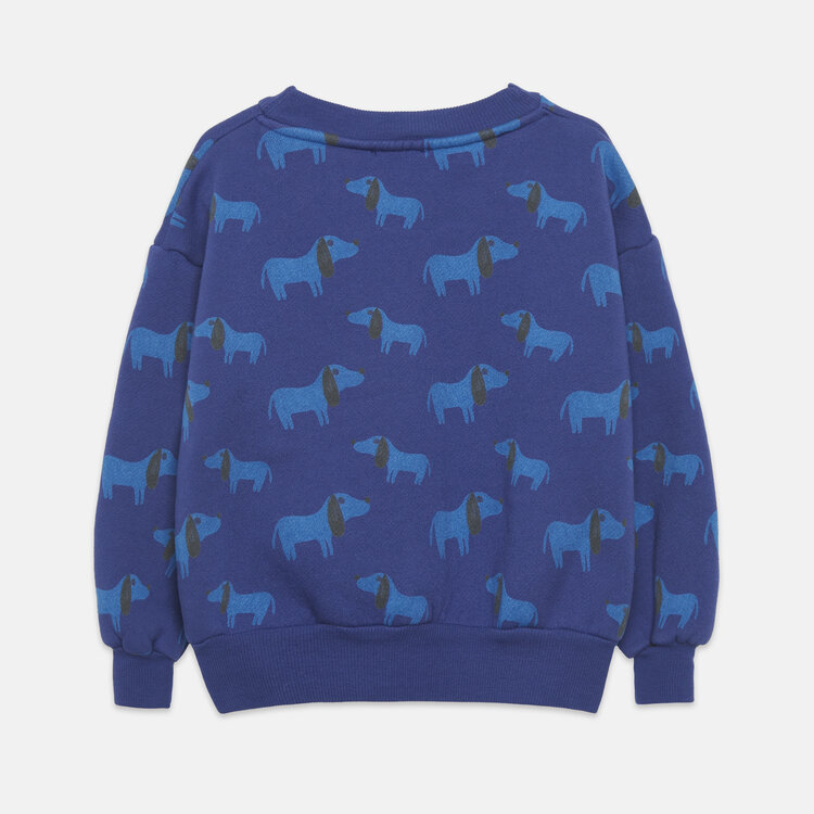Weekend House Kids Blue Dog All Over Sweatshirt - Blue