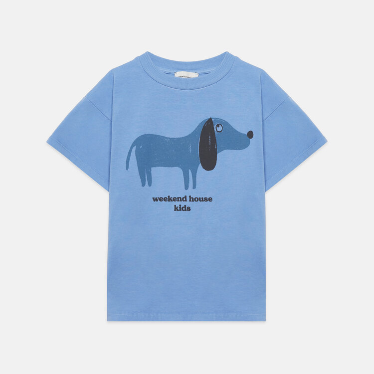 Weekend House Kids Blue Dog T-shirt - Soft Blue