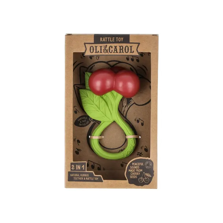Oli & Carol Rattle Toy - Cherry