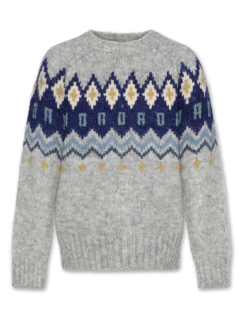 American Outfitters Onyx C-neck Jacquard - Heather Grey