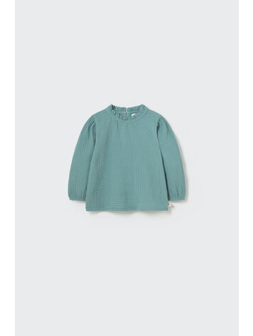 COZMO Sara Textured Blouse - Artic Blue