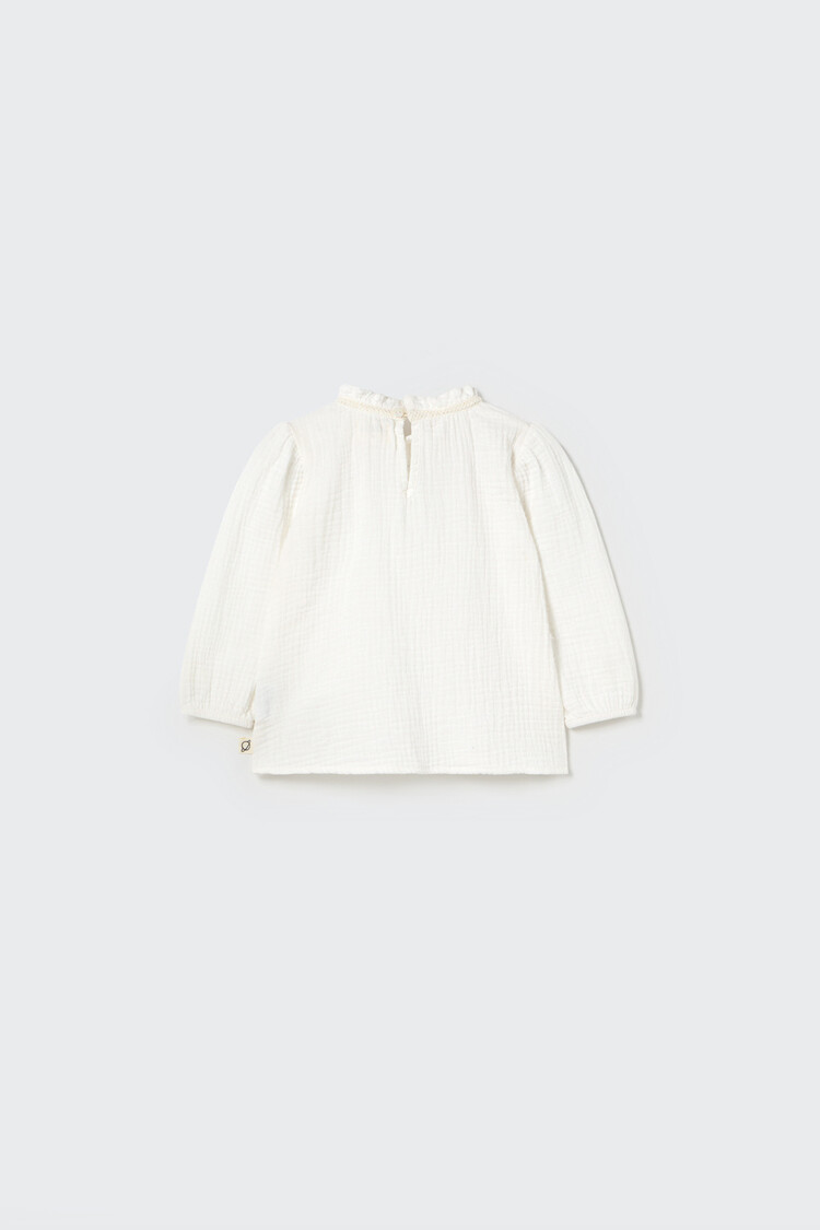 COZMO Sara Textured Blouse - White