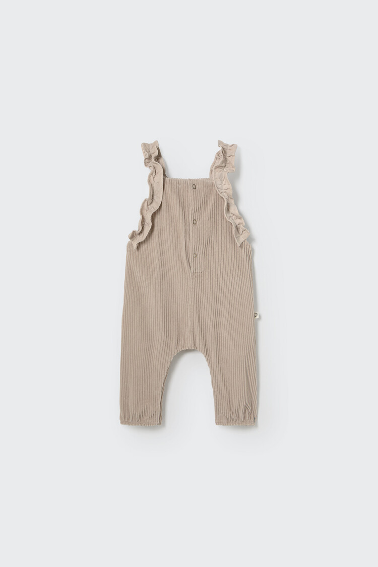 COZMO Lily Wide Corduroy Overall - Stone