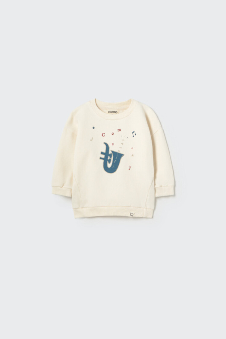 COZMO Kelly Print Sweatshirt - White