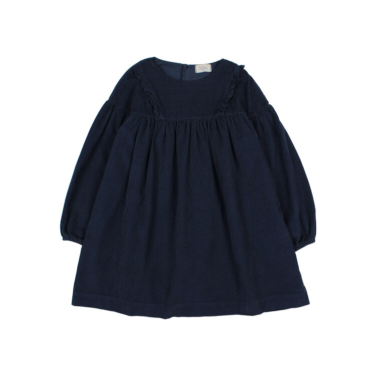 Buho Soft Velour Dress - Navy
