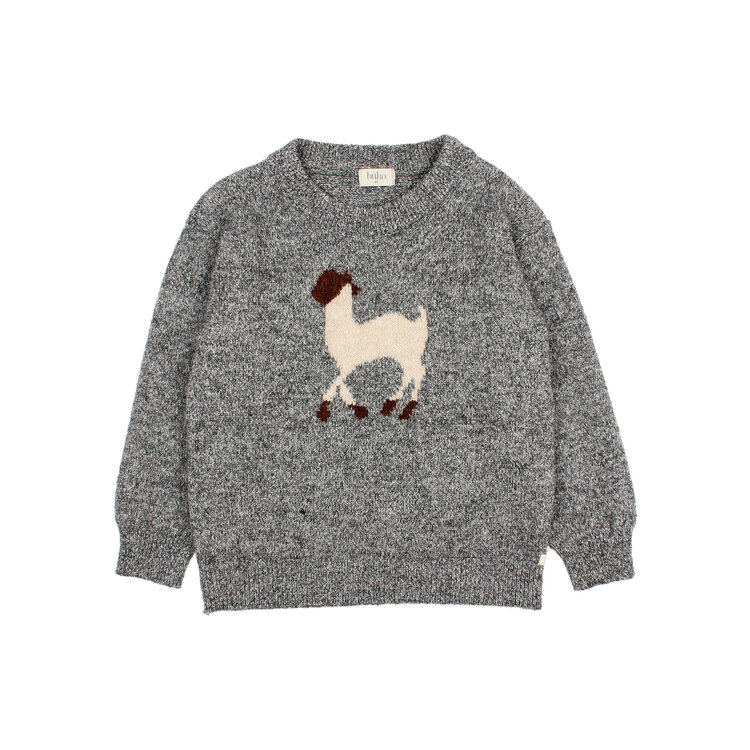 Buho Llama Jumper - Grey Melange