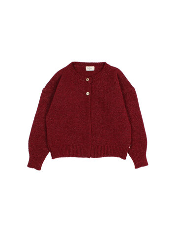 Buho Lurex Cardigan - Burgundy