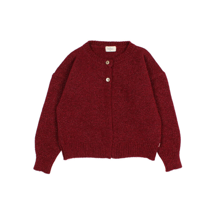 Buho Lurex Cardigan - Burgundy
