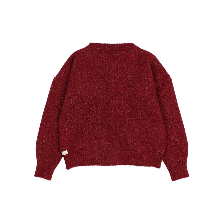 Buho Lurex Cardigan - Burgundy