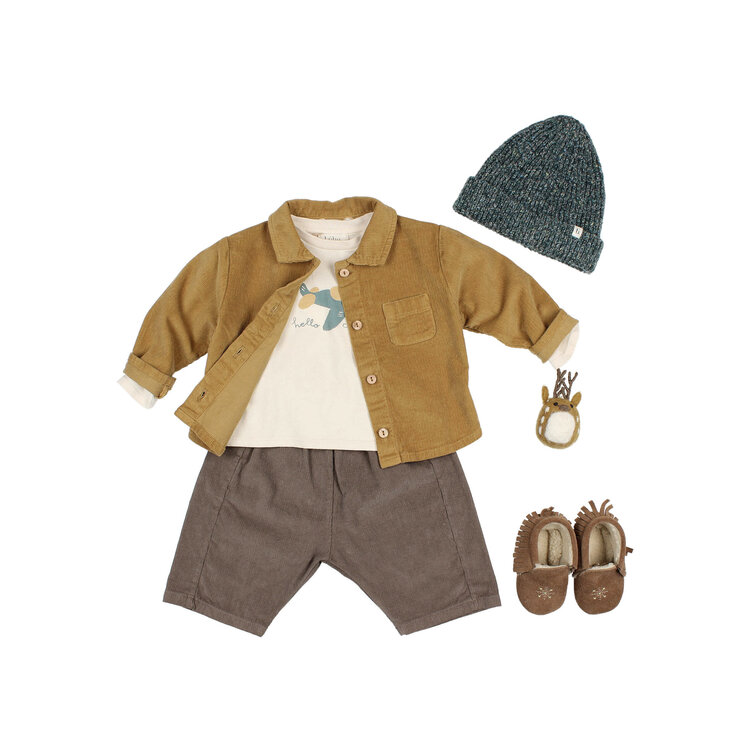 Buho Soft Velour Shirt - Ocre