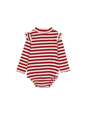 Buho Fancy Stripes Bodysuit - Burgundy