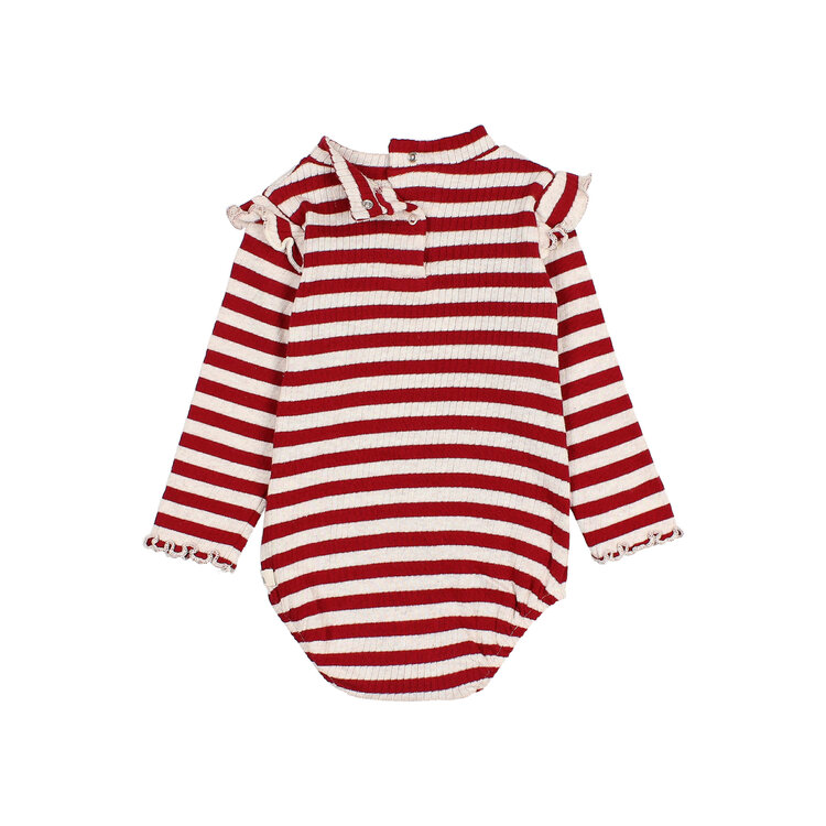 Buho Fancy Stripes Bodysuit - Burgundy
