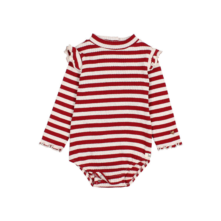 Buho Fancy Stripes Bodysuit - Burgundy