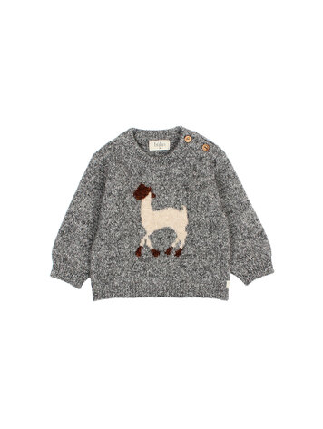 Buho Llama Jumper - Grey Melange