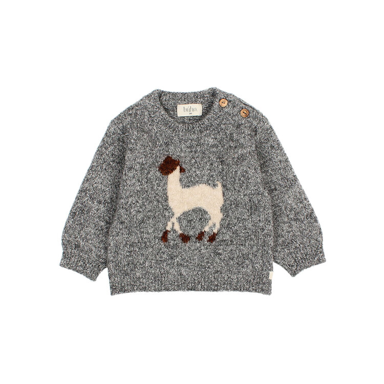 Buho Llama Jumper - Grey Melange