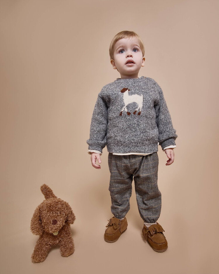 Buho Llama Jumper - Grey Melange