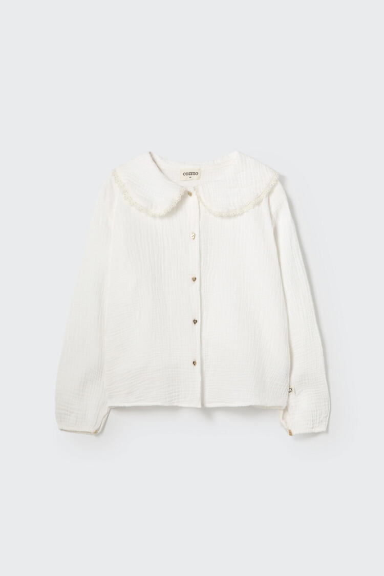 COZMO Praga Collar Blouse - White