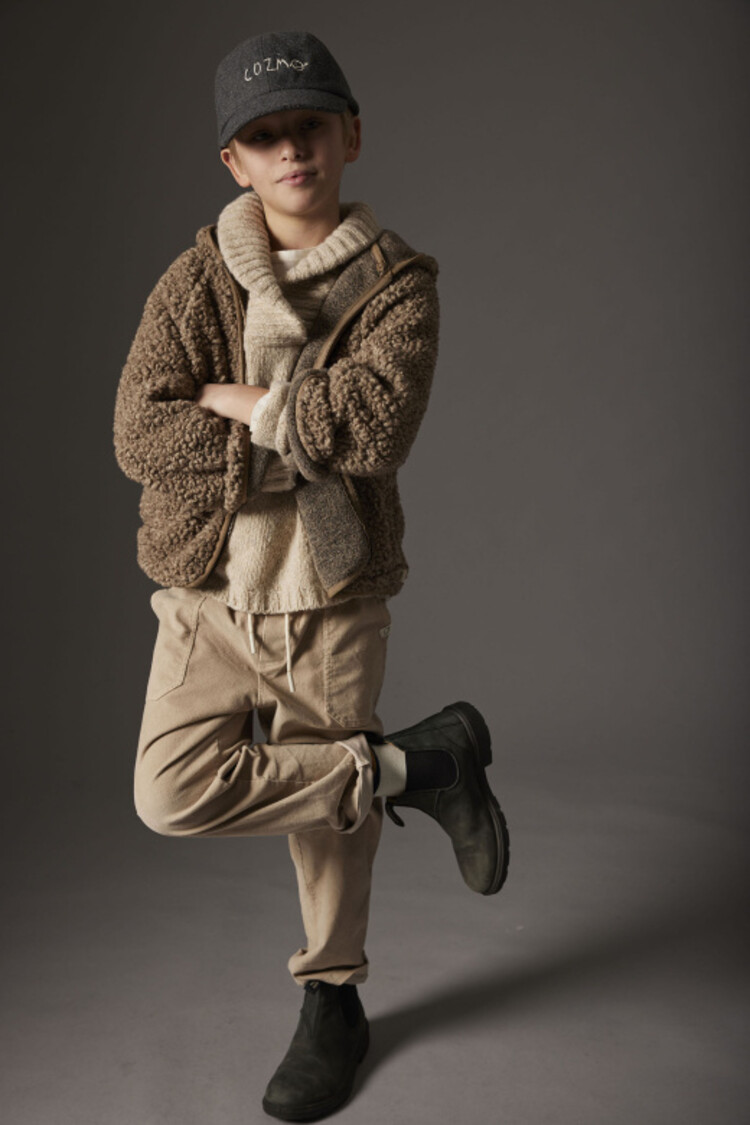 COZMO Azores Sherpa Knit Jacket - Taupe