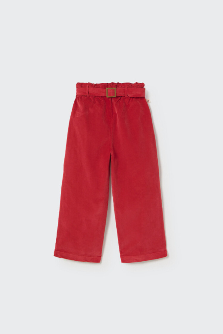 COZMO Lima Woven Velour Pants - Red Velvet