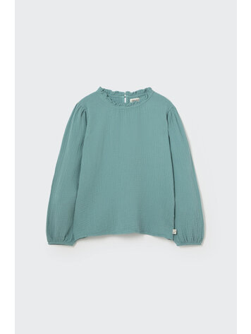 COZMO Sara Soft Textured Blouse - Artic Blue