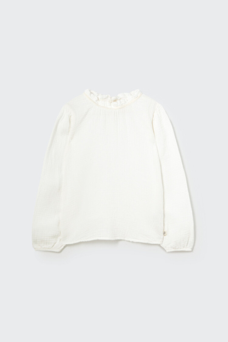 COZMO Sara Soft Textured Blouse - White