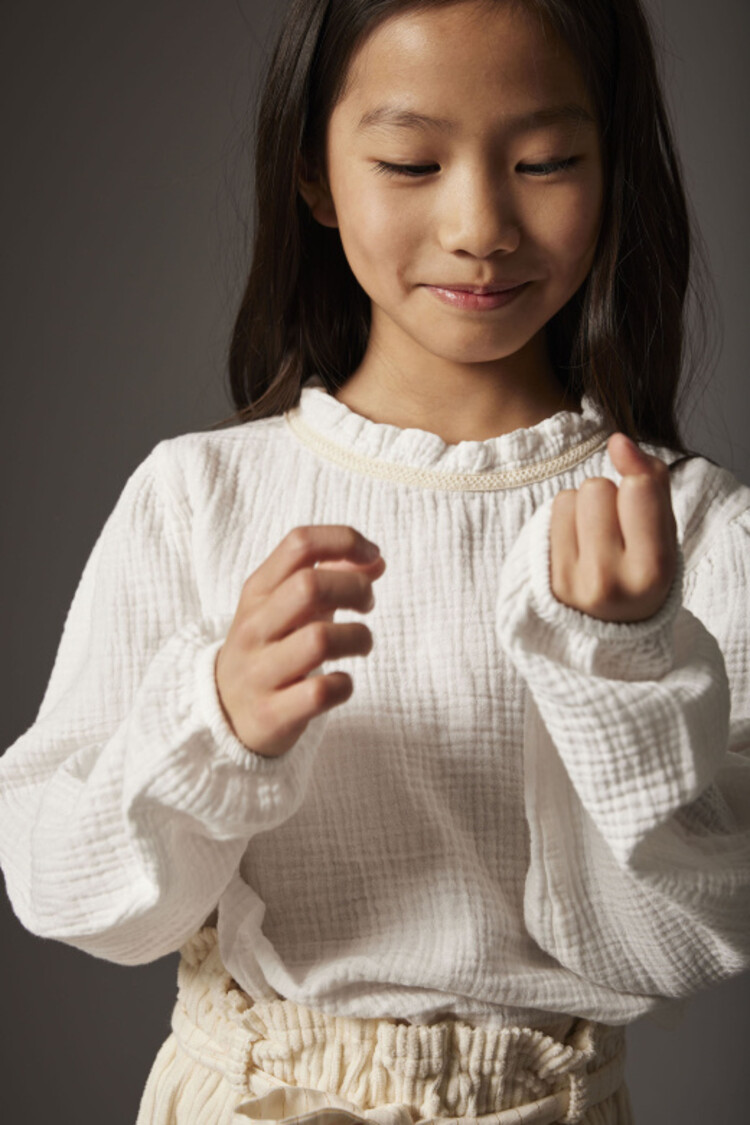 COZMO Sara Soft Textured Blouse - White