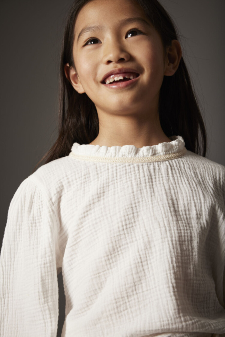 COZMO Sara Soft Textured Blouse - White