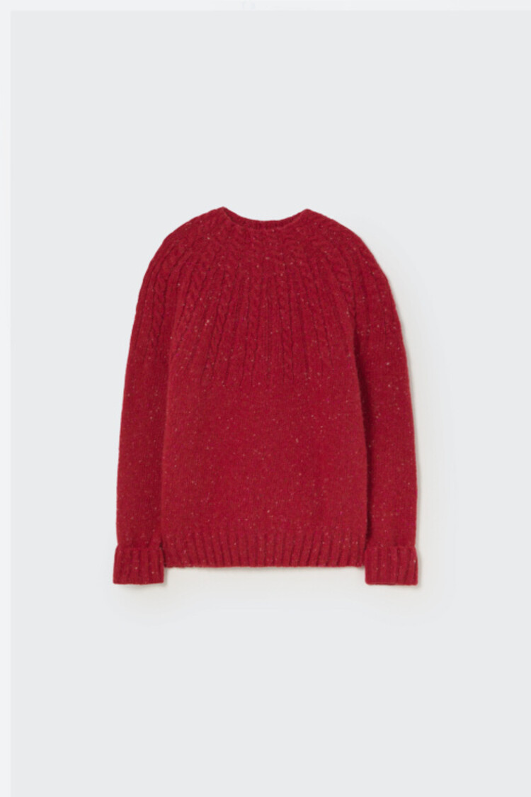 COZMO Carmen Mock Neck Sweater - Red Velvet